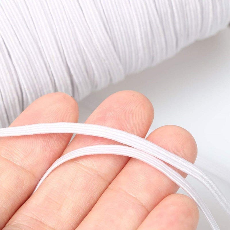 Abbaoww 144 Yards Elastic Band 1/4 inch Wide, High Stretchy White Knit Elastic Band for Sewing Waistband Pants DIY Projects - Image 3